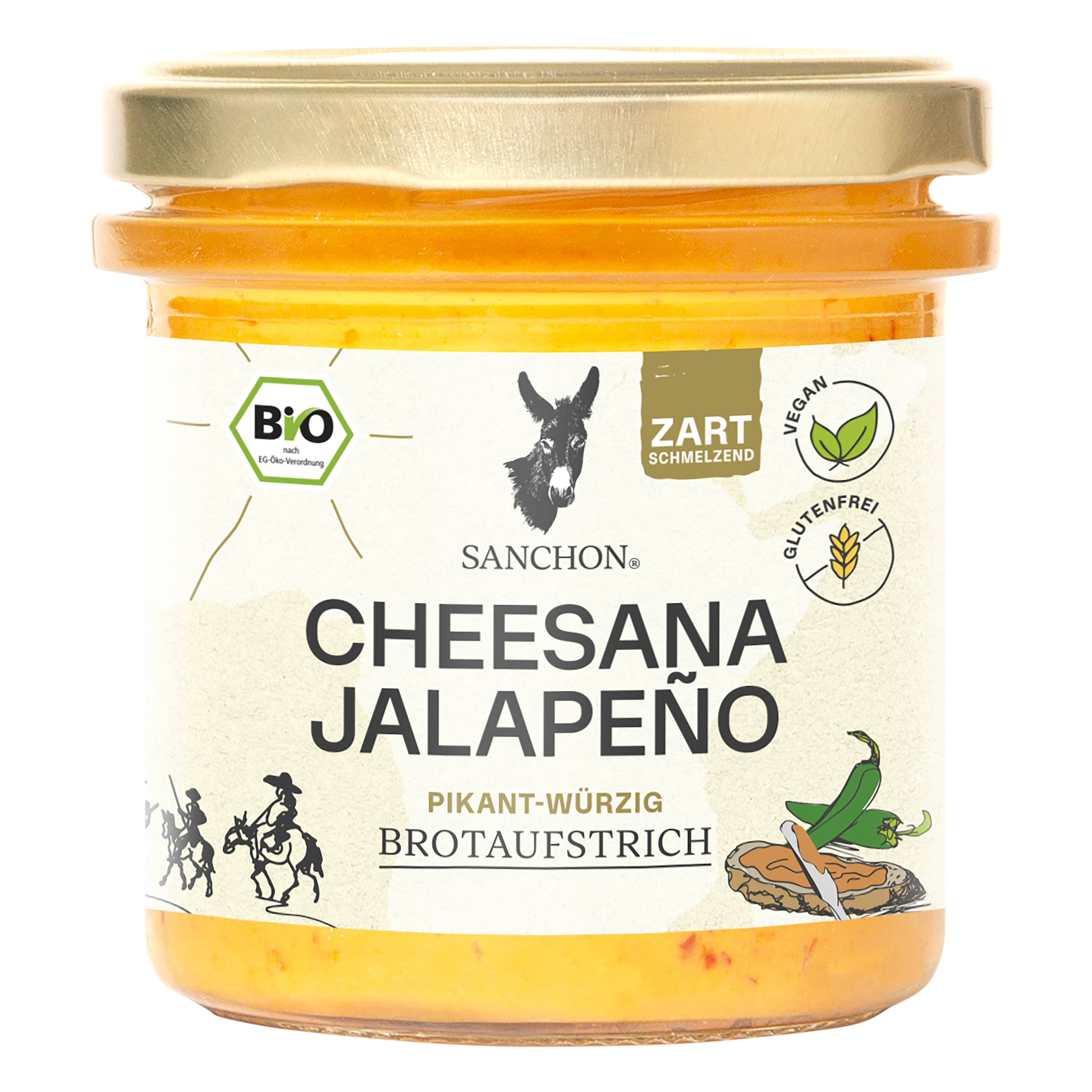 Sanchon Brotaufstrich Cheesana Jalapeno 135g