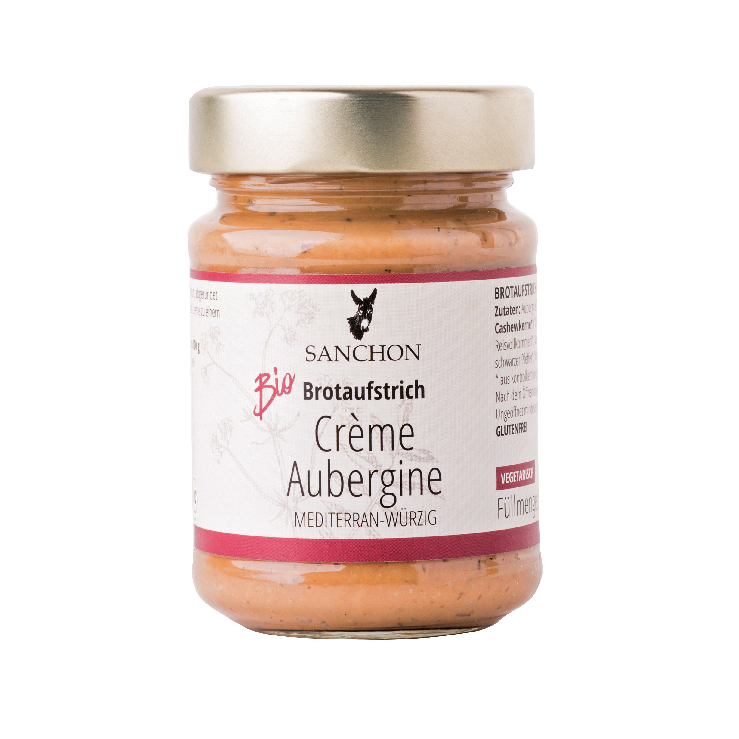 Sanchon Brotaufstrich Crème Aubergine 190g